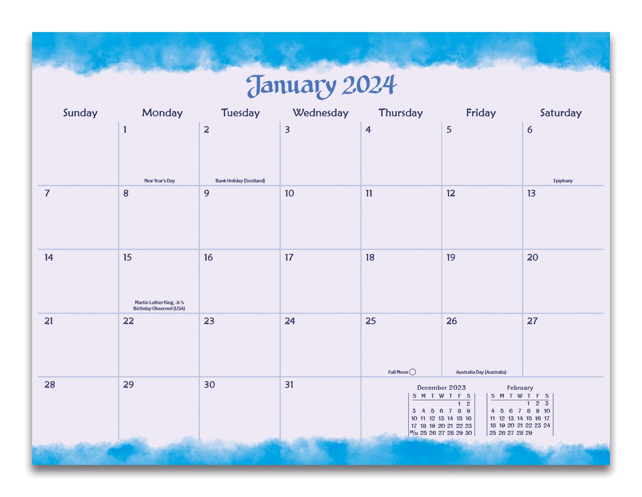 2024 Calendar: Always In Believe Yourself And Your Dreams - Blue Mountain Arts